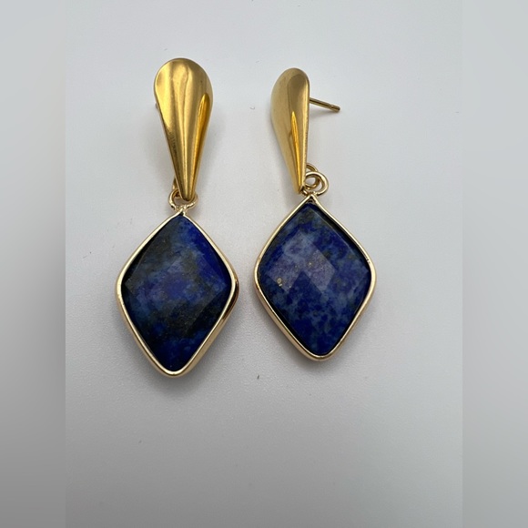 Stone Dangle Earrings- Lapis Lazuli Trendy Earrings- Aventurine Earrings - Picture 13 of 16
